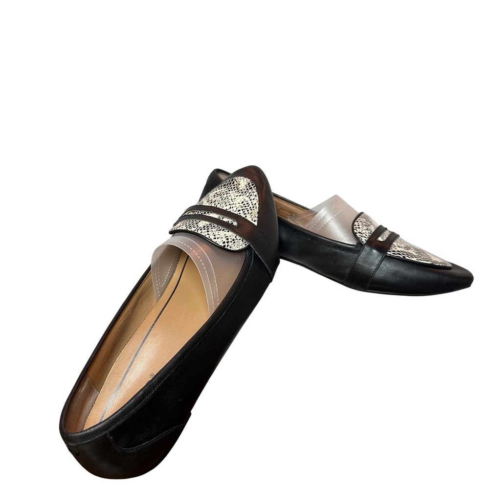 Vionic Savannah Slip-on Penny Loafer Snakeskin Embossed Pointed Toe Flats